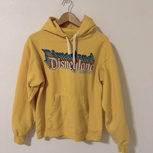 Disneyland Resort Retro Rainbow Logo Graphic Yellow Hoodie Disney Parks-Small